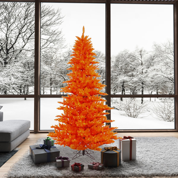 Millwood Pines Orange Fir 7.5' Artificial Christmas Tree